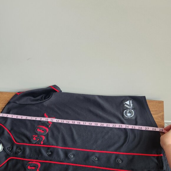 MLB Boston Red Sox Black Jersey L/XL 48 Majestic - Picture 10 of 10